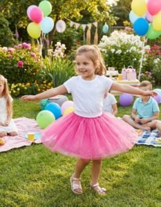 girls ice blue tulle skirt for birthday party by kids tv