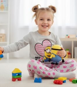 despicable me minions pajama long sleeves set by kids tv