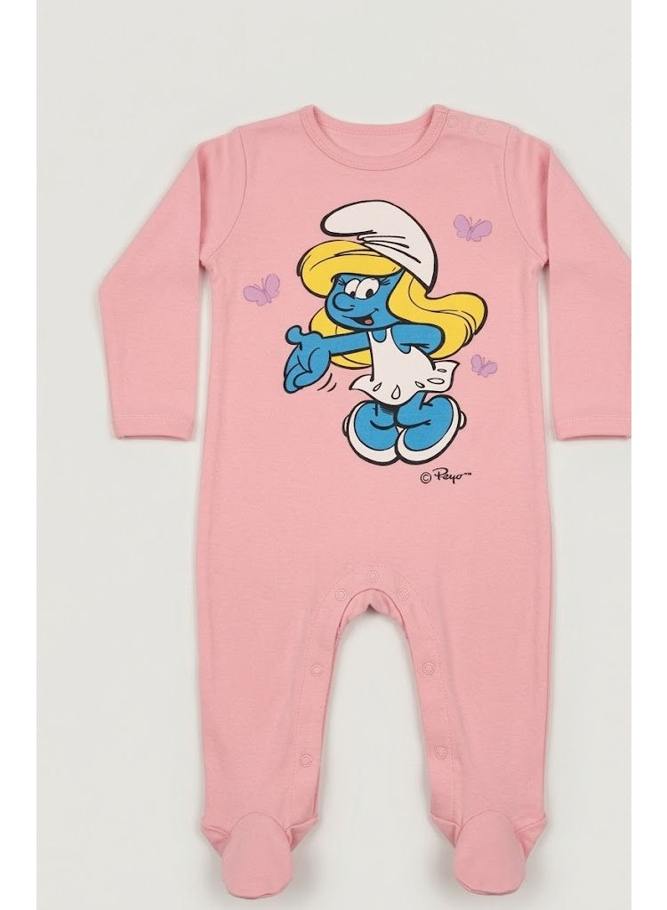 Smurf cotton overalls baby  girl long sleeve by kids TV100%cotton