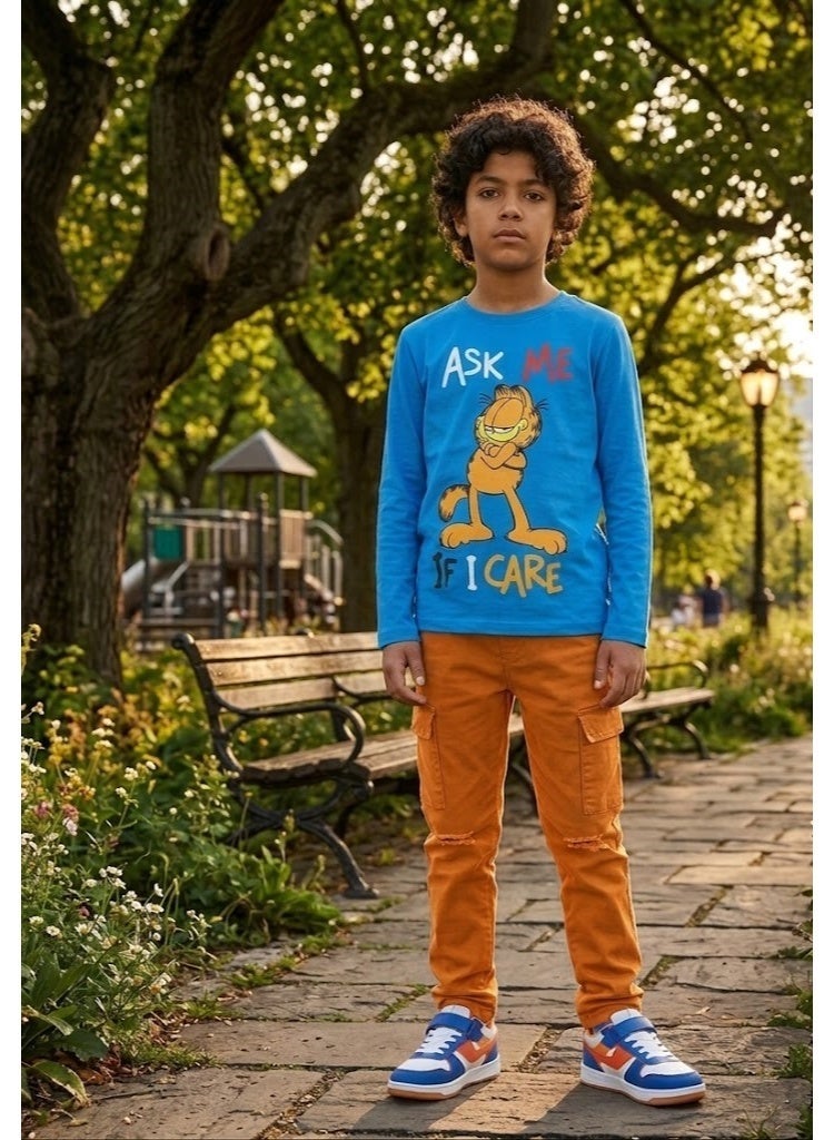 Garfield boys long sleeve shirt  100 % cotton by kids tv