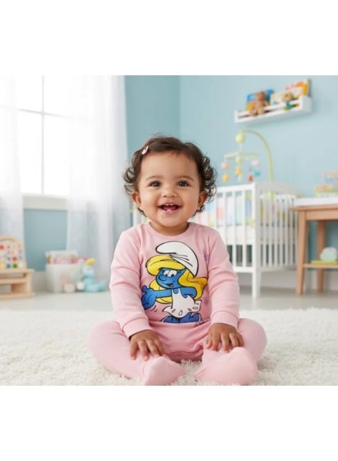 Smurf cotton overalls baby  girl long sleeve by kids TV100%cotton