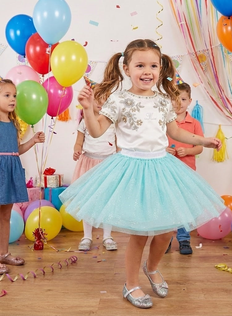 Girls ice blue Tulle skirt for birthday party  by kids tv