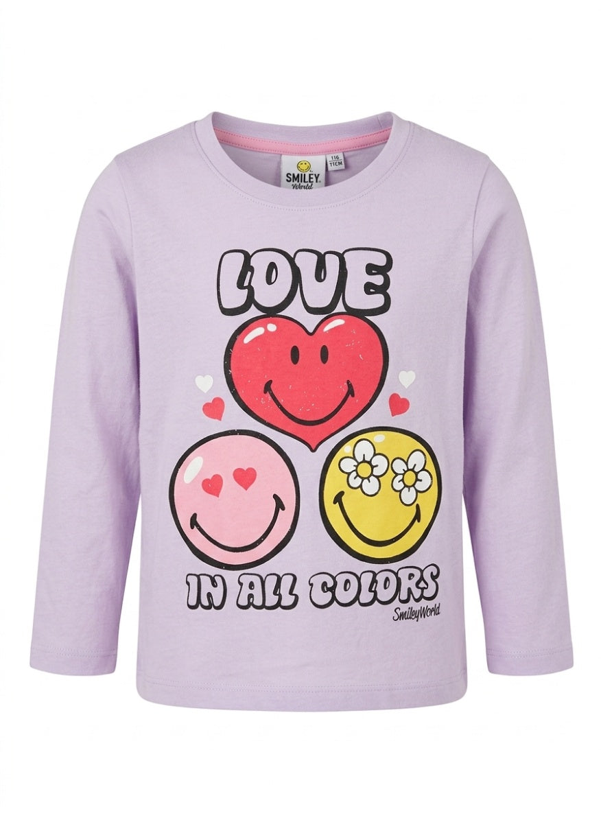 Smiley’s world T-shirt long sleeve for girlsby kids TV100%cotton