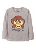 emoji smile world boy long sleeve t-shirt  by Kids TV100%cotton