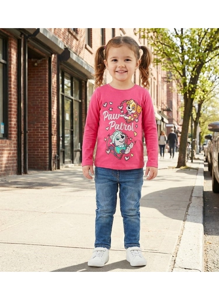 Paw Patrol girl long sleeve T-shirt  by Kids TV100%cotton