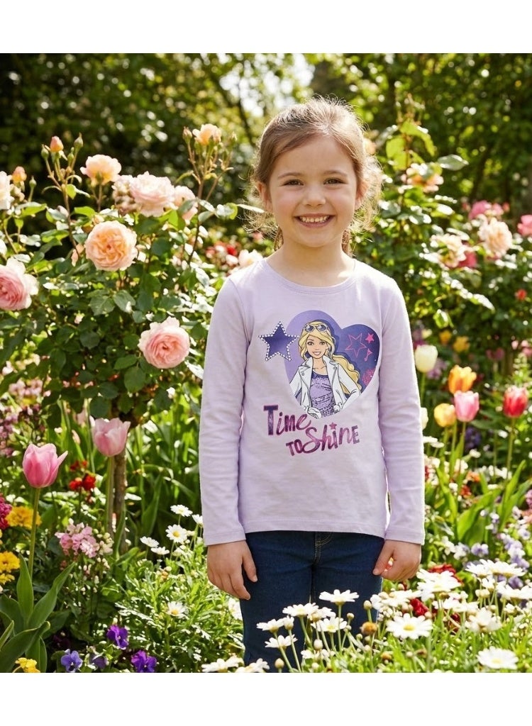 Barbie girls long sleeve t-shirt  by Kids TV100%cotton
