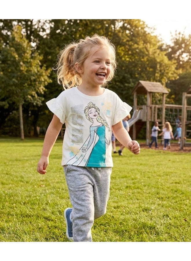 Disney Frozen Elsa Girls T-shirts Short Sleeves100%cotton