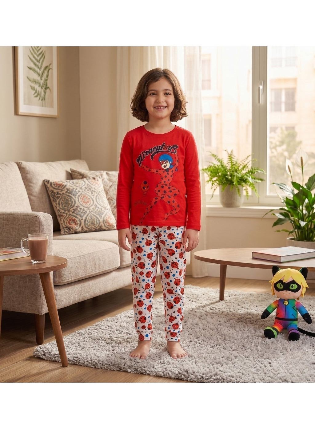 ZAG Heroez Miraculous Ladybug Girls' Long sleeve pajama set by kids TV100%cotton