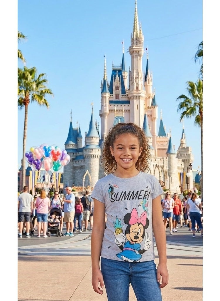 Disney Minnie Mouse Girls  T-Shirt (Min-1994)100%cotton