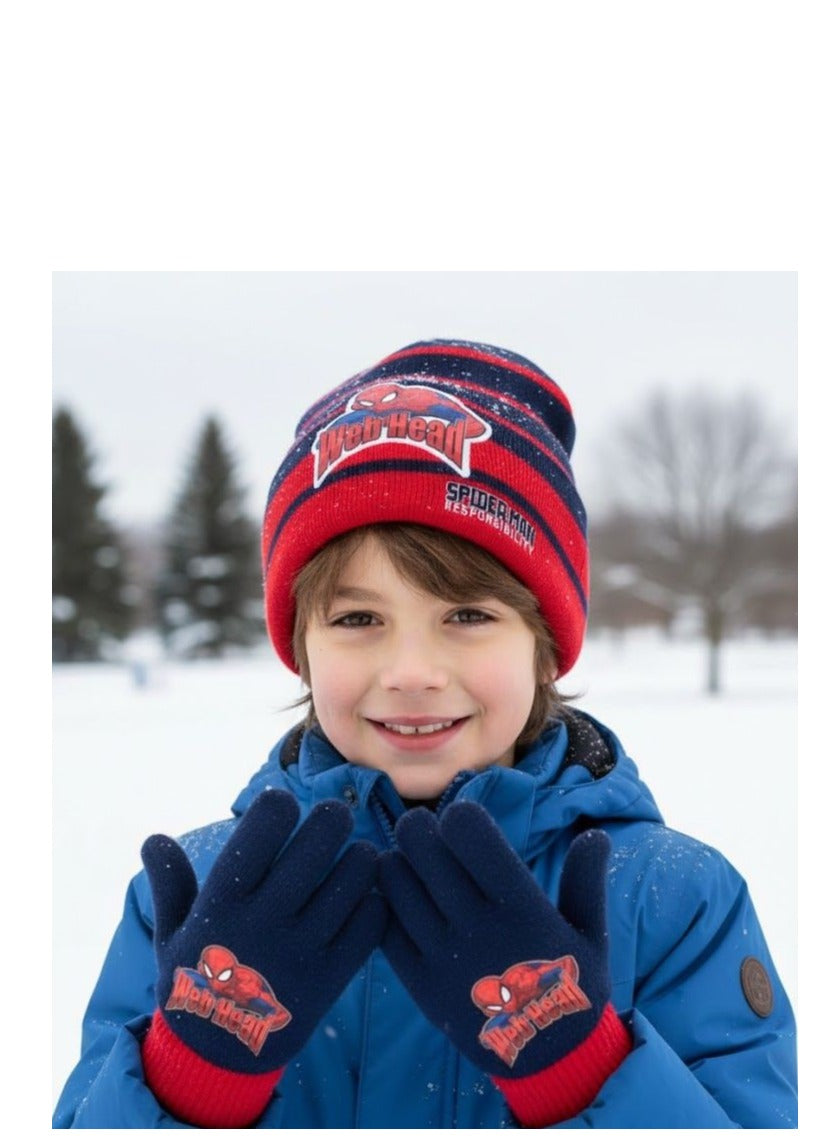 Marvel Spider-Man Kid's Winter Hat and Snow Gloves 2-piece set by kids TV