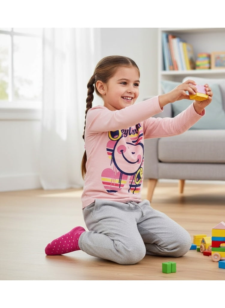 Smiley’s world T-shirt long sleeve for girls100%cotton