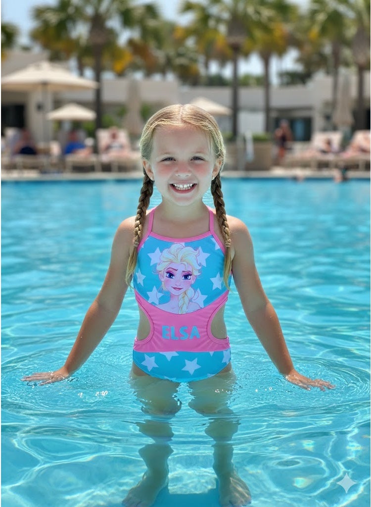 Disney Frozen Elsa Girl Swimsuit One-Piece By kids tv