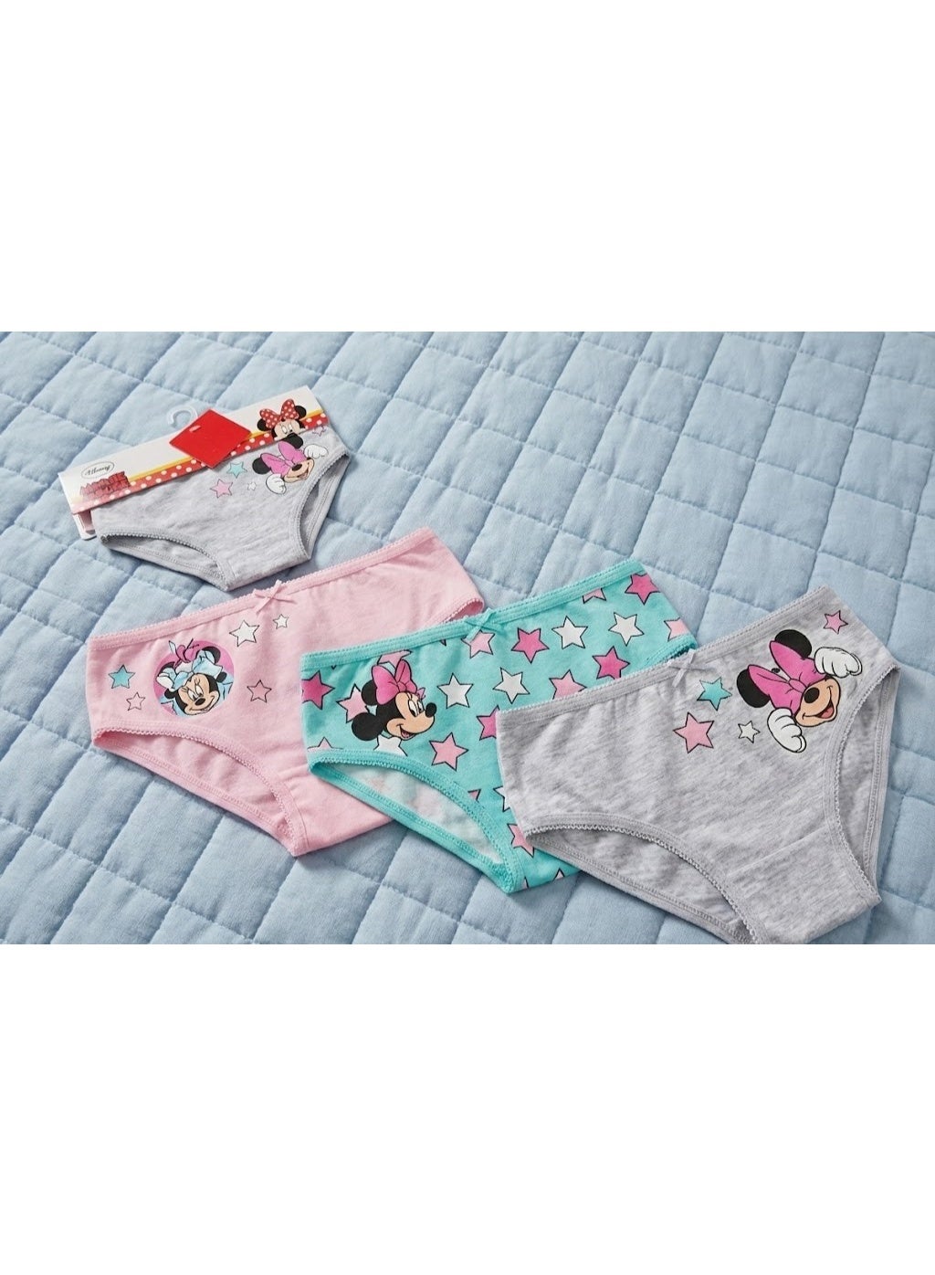 Disney Minnie Mouse Pack of three girls' 100% cotton briefs by kids TV