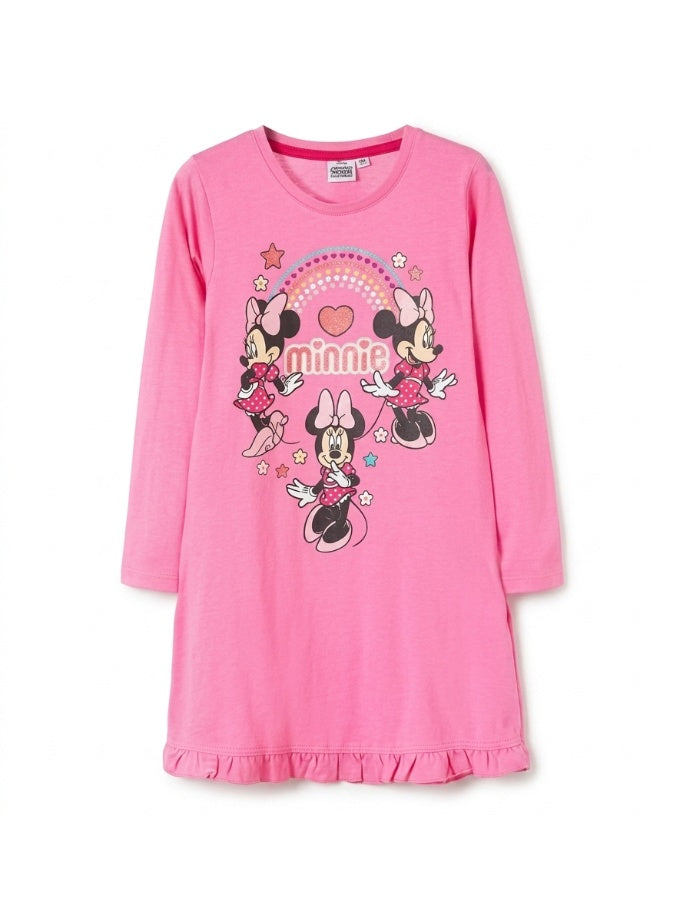 Minnie Mouse Girls Long Sleeves Nightgown 100% cotton.