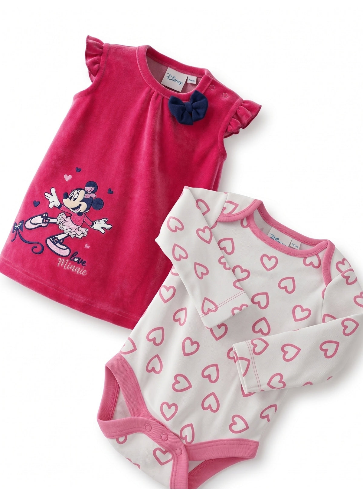Baby Bodysuit Long Sleeves By Disney Set 2- Piece By Kids TV100%cotton