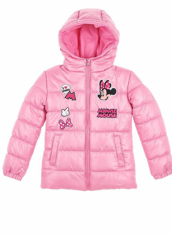 Disney Minnie Mouse hooded Pink padded jacket for girls. By kids tv