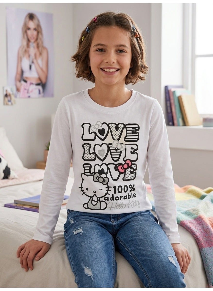 Hello kitty T-shirt long-sleeve  100 % cotton by kids tv