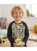Minions wolrd boy long sleeve T-shirt  by Kids TV100%cotton