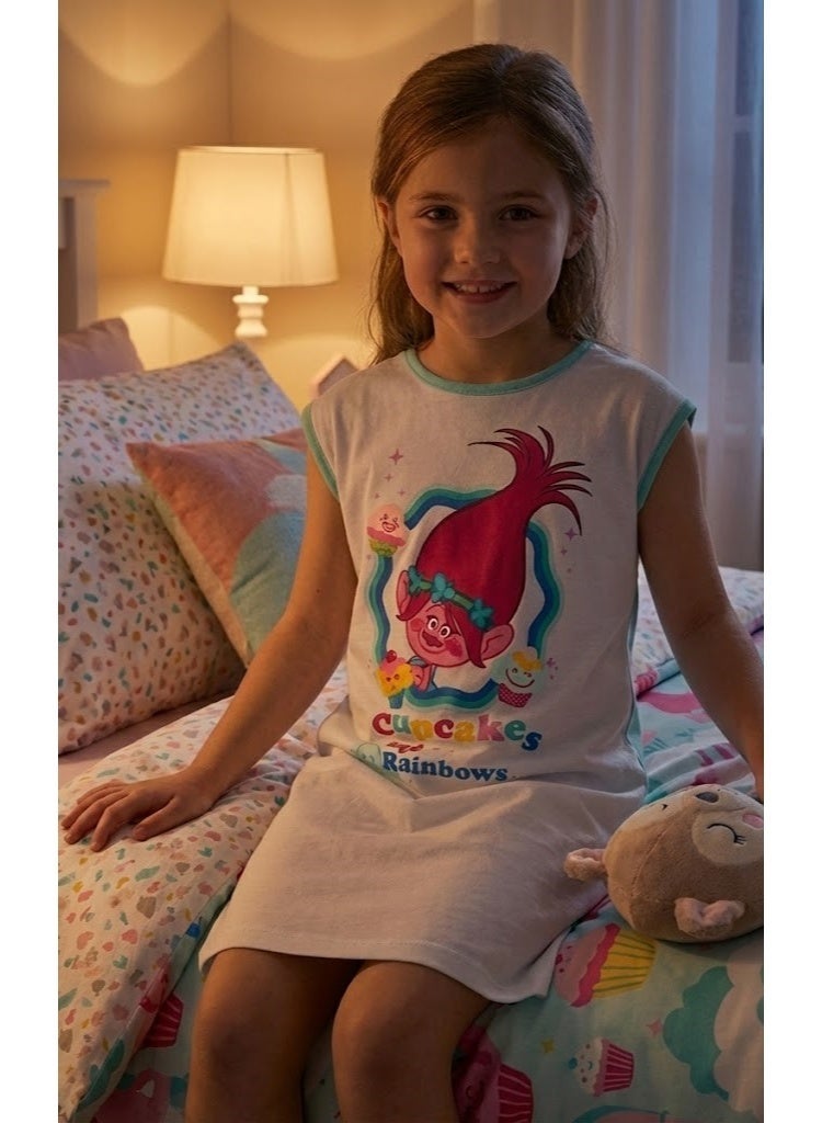 Trolls Nightgown for Girls 100% cotton