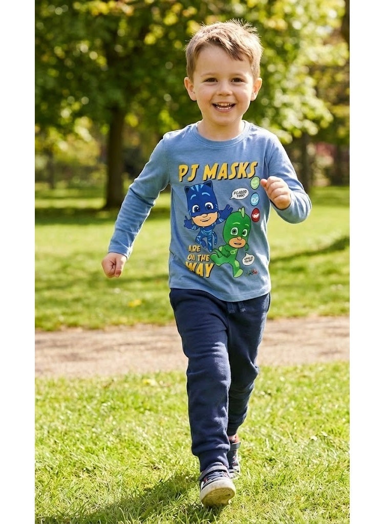 PJ MASKS Boys Long Sleeve T-shirt 100% Cotton by Kids TV