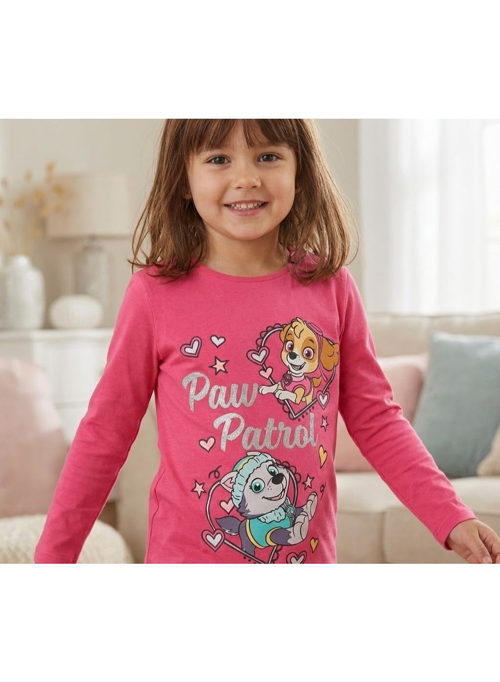 Paw Patrol girl long sleeve T-shirt  by Kids TV100%cotton