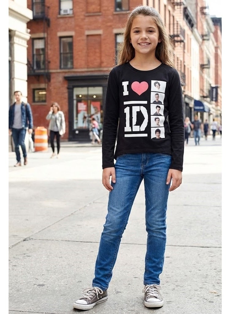 تي شيرت أطفال 1D One Direction بناتي بأكمام طويلة 100% قطن من Kids TV