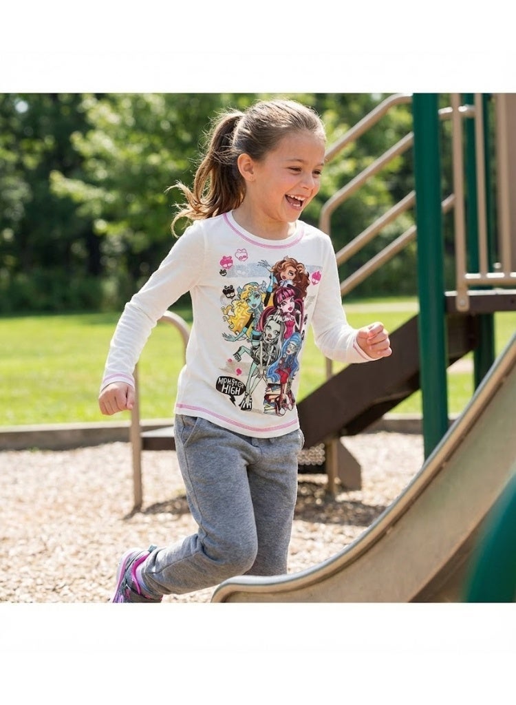 تي شيرت مونستر هاي بأكمام طويلة 100% قطن من كيدز تي في