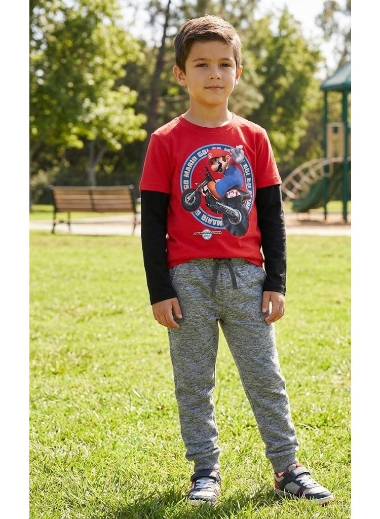 Mario kart Nintendo world Boys Long Sleeve T-shirt by Kids TV100%cotton
