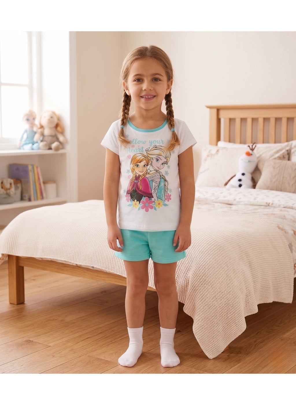 Disney frozen  girls short-sleeve pajama 100% cotton by kids tv