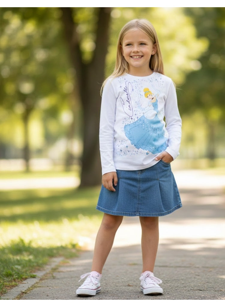 Disney Princess cinderella t-shirt long sleeveby kids TV100%cotton