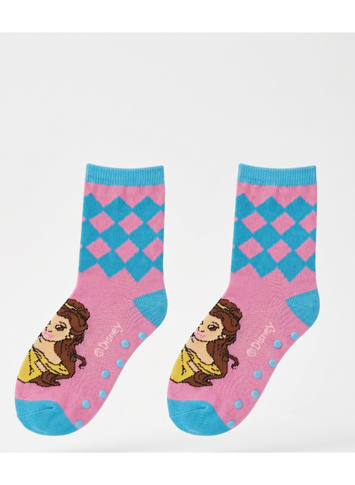 Disney Princess Belle ankle socks with non-slip grips on the sole, by Kids tv