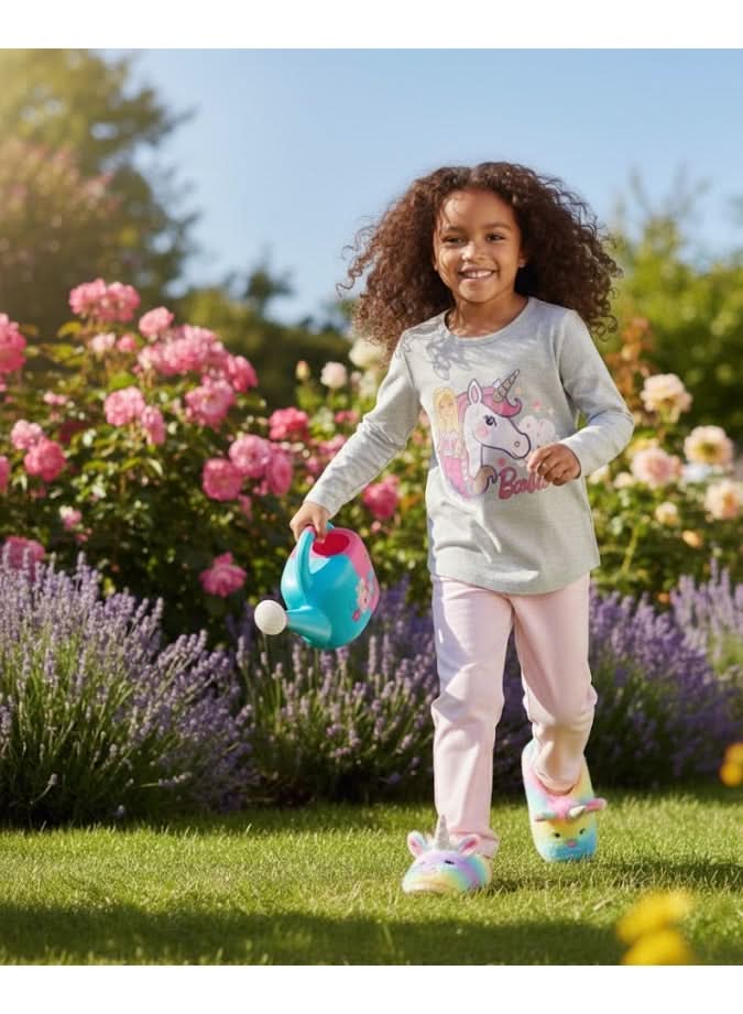 Barbie Love Unicorns Grey & Pink Long Pyjama Set for Girls - photo 2 - KIDS Tv Egypt
