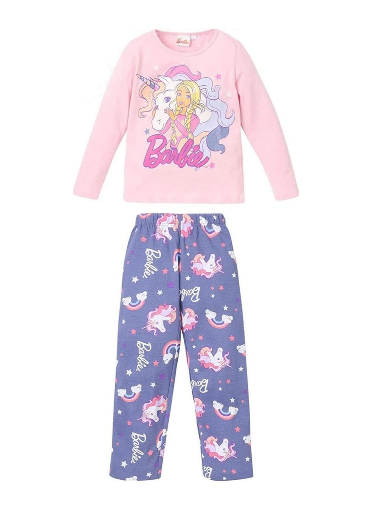 Barbie Unicorn Pink & Purple Long Pyjama Set — Girls