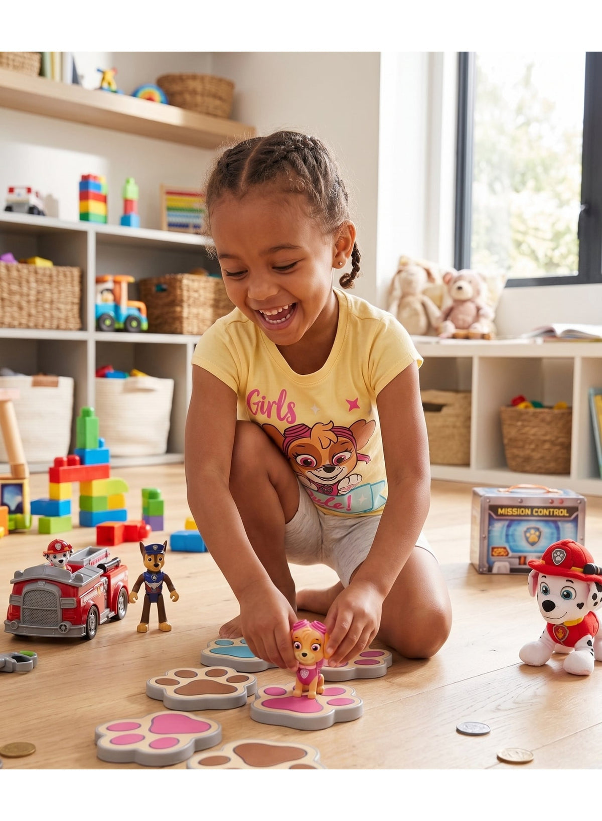 بيجاما بناتي بأكمام قصيرة بطبعة Paw Patrol قطن 100% من Kids TV
