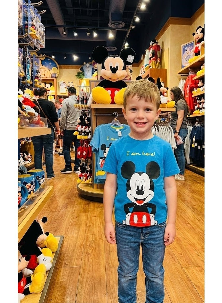 Disney Mickey Mouse Blue T-Shirt For Boys With Screen100%cotton Printby kids tv