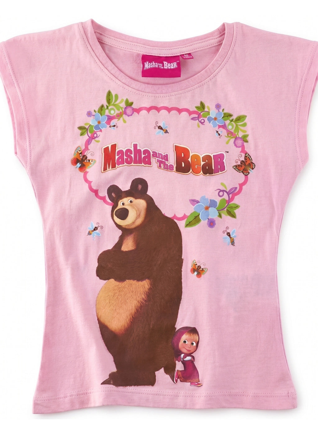 Masha And The Bear Girls Short Sleeve T-Shirt100%cotton
