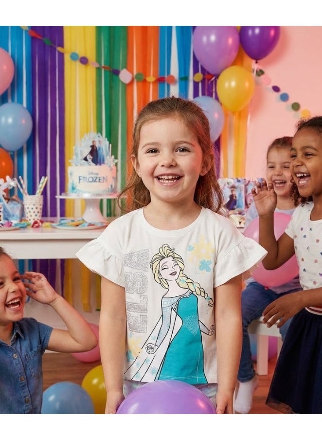 Disney Frozen Elsa Girls T-shirts Short Sleeves100%cotton