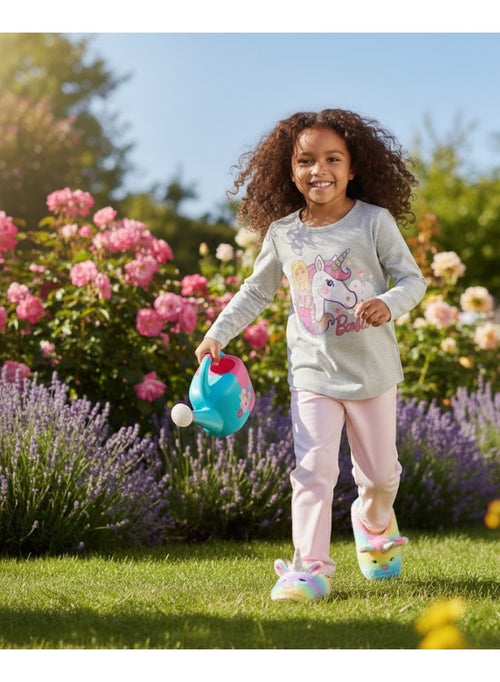 Barbie Love Unicorns Grey & Pink Long Pyjama Set — Girls - image 2