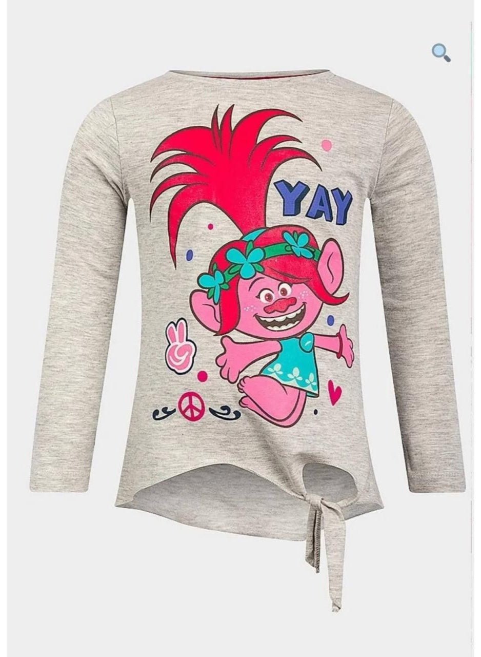 Trolls' world girls Long Sleeve T-shirt 100% Cotton by Kids TV