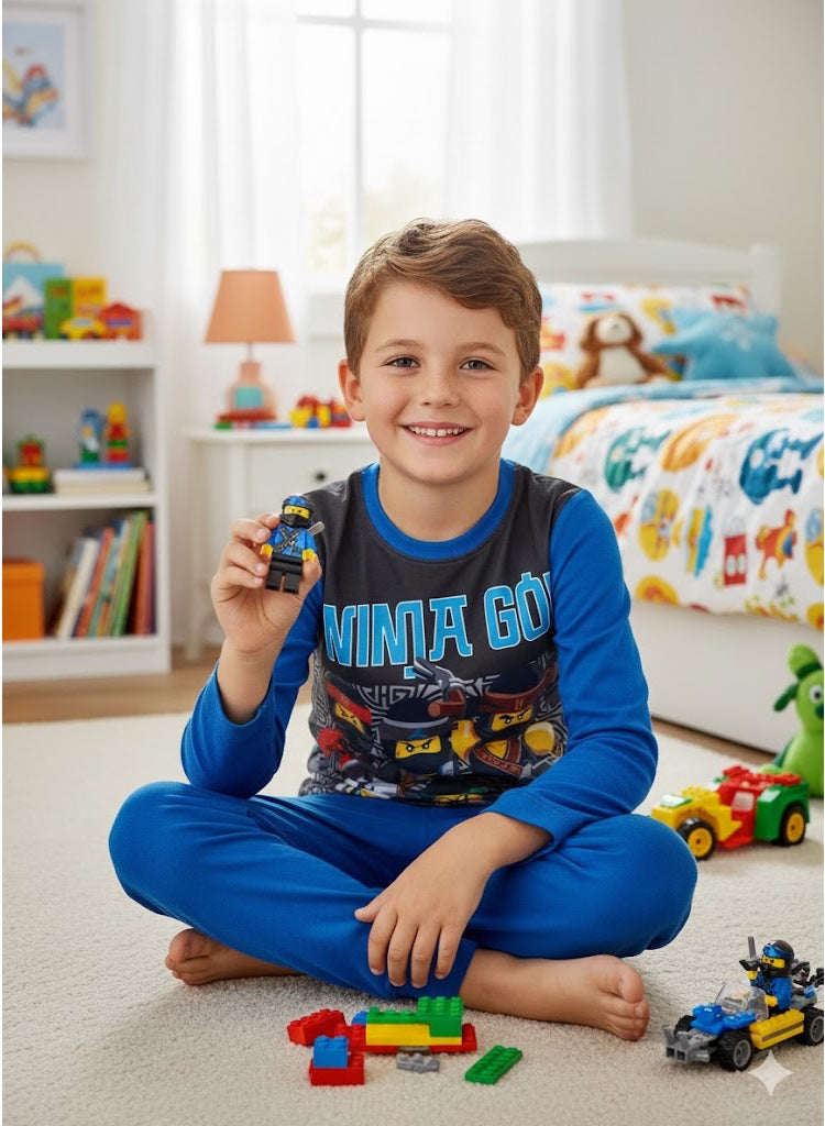 Pajama LEGO NINJA GO Long Sleeves Set 100% Cotton.