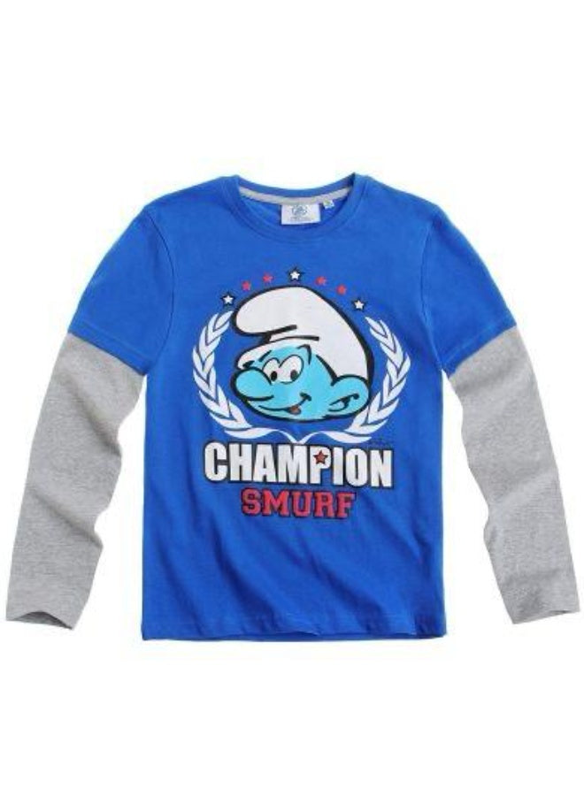 THE SMURFS boys long sleeve T-shirt 100% Cotton100% Cotton  by Kids TV