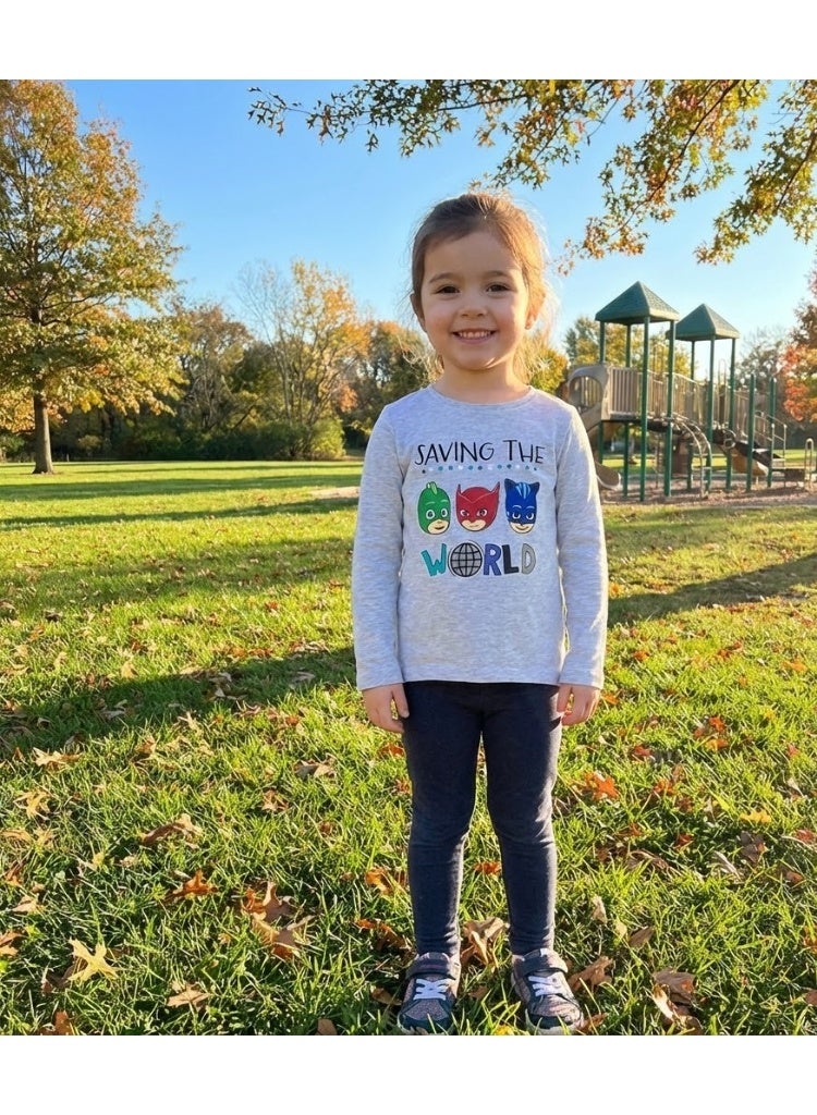 PJ MASKS girls long sleeve t-shirt 100% Cotton by Kids TV