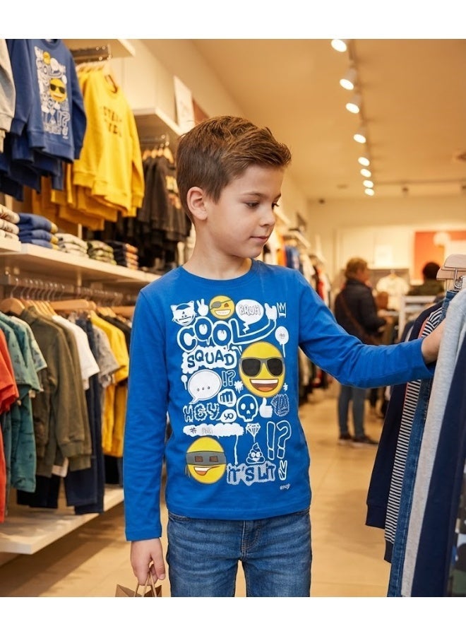 Emoji Smile World boy long sleeve t-shirt 100% Cotton by Kids TV