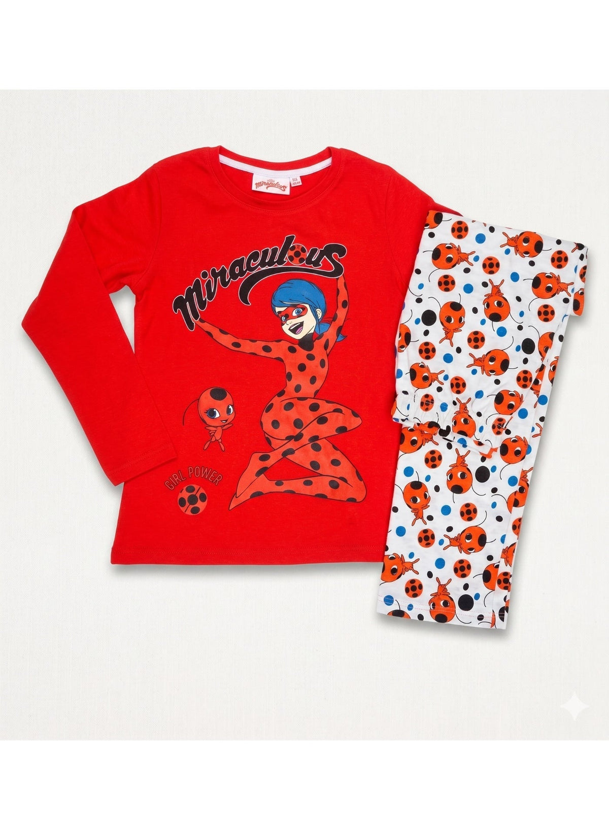 ZAG Heroez Miraculous Ladybug Girls' Long sleeve pajama set by kids TV100%cotton
