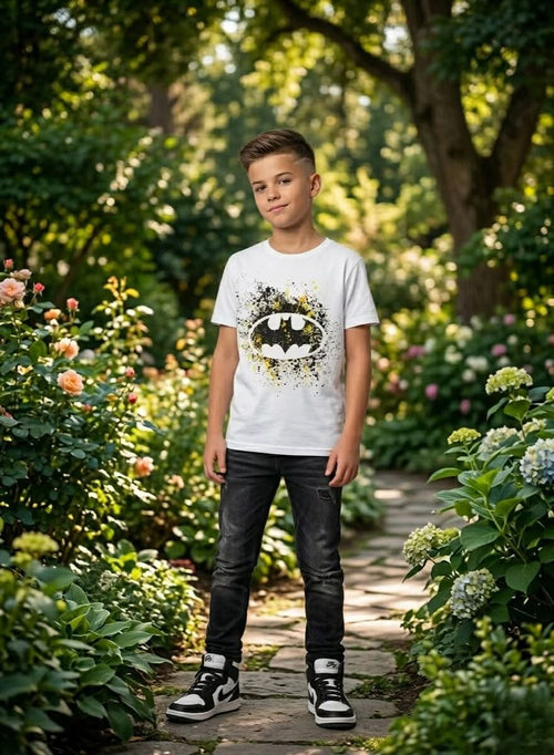 DC Batman Splatter White T-Shirt for Boys - photo 2 - KIDS Tv Egypt