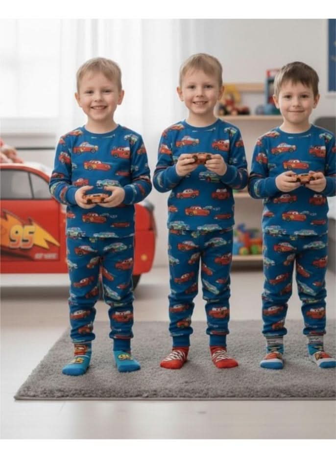 Disney Cars 3-Pack Socks Blue & Grey for Boys - photo 3 - KIDS Tv Egypt