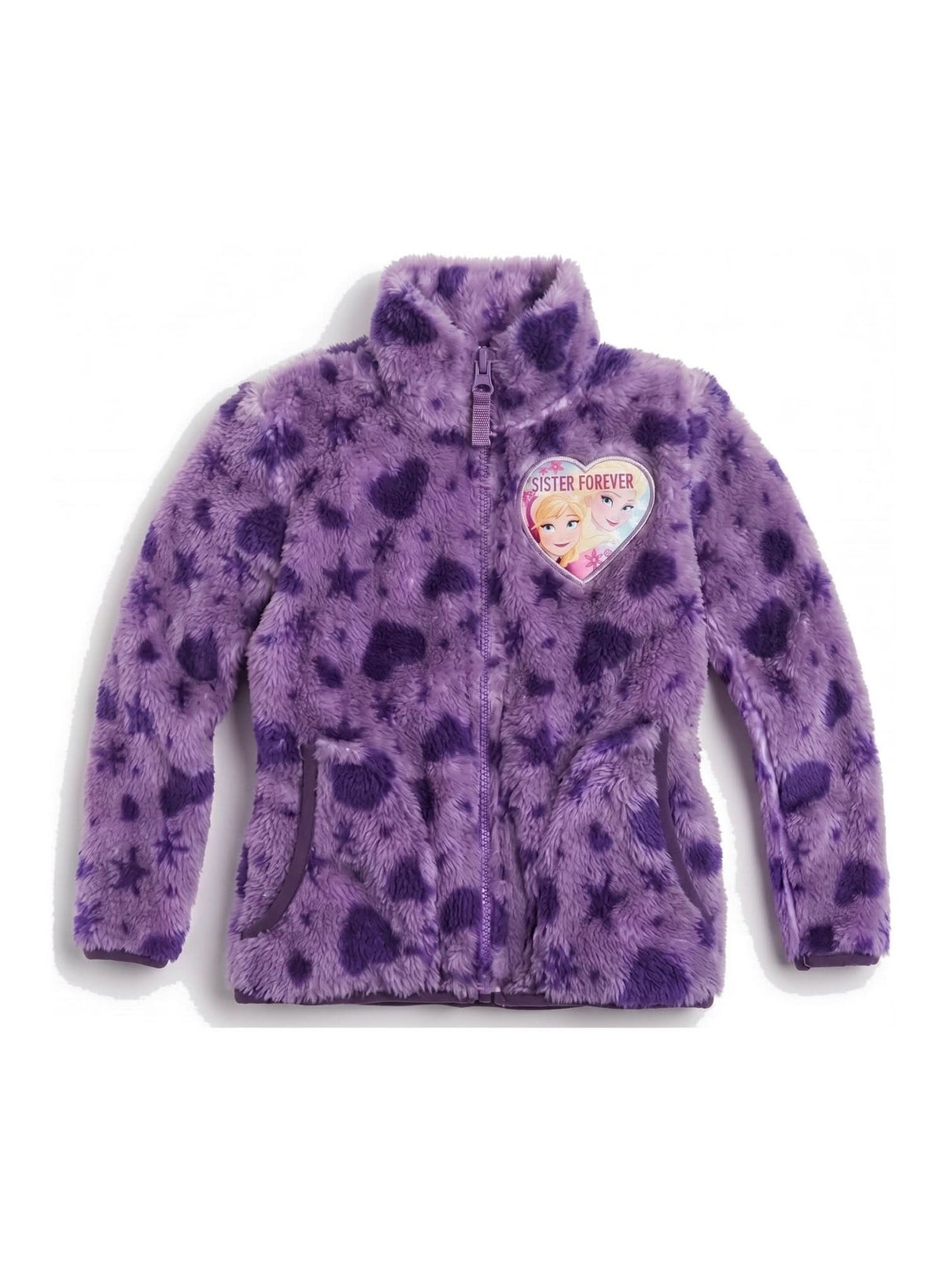 Disney Frozen Purple Leopard Fleece Jacket — Girls