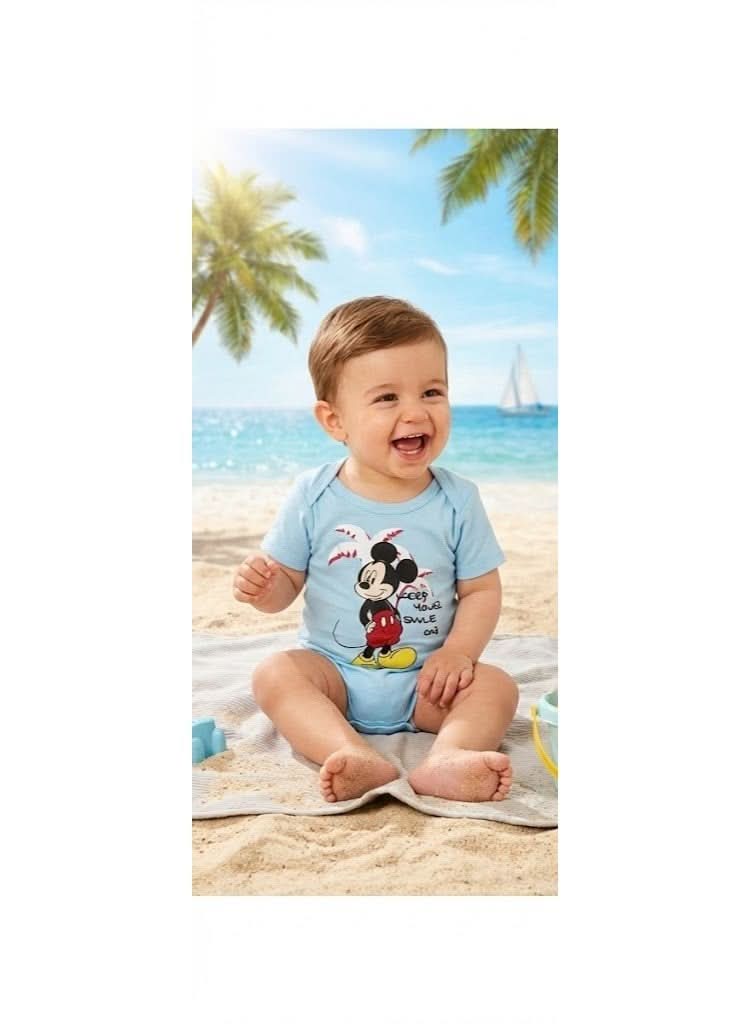 Disney Mickey Mouse Light Blue Bodysuit for Baby Boys - photo 4 - KIDS Tv Egypt