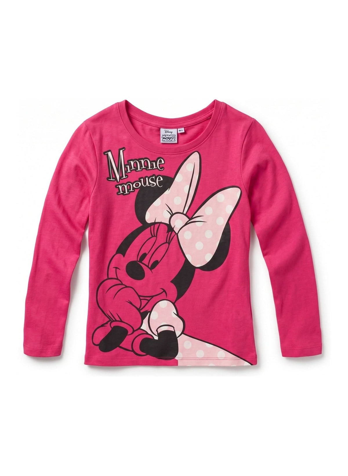 Disney Minnie Mouse Bright Pink Long-Sleeve T-Shirt — Girls