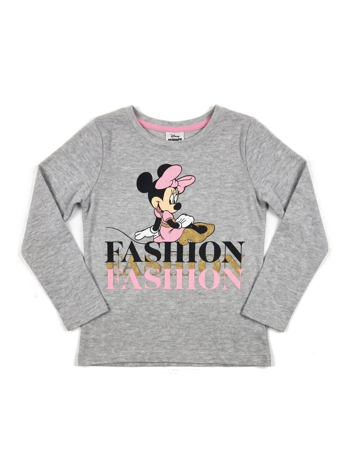 Disney Minnie Mouse "Fashion" Grey Long-Sleeve T-Shirt — Girls